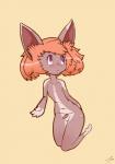 anthro balls biped feet femboy genitals hair male nude orange_hair penis purple_eyes solo myles.engel zuki alien mammal hi_res