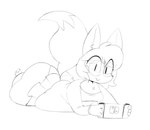 3_toes 4_fingers anthro barefoot belly belly_squish bottomwear breasts chest_tuft clothing cowlick dipstick_tail eye_through_hair eyelashes eyelashes_through_hair eyewear feet female female_anthro fingers fluffy fluffy_tail fox_tail front_view gaming glasses hair happy holding_nintendo_switch looking_at_viewer lying markings medium_breasts on_front overweight overweight_anthro overweight_female panties pawpads playing_video_game pleated_skirt prick_ears round_glasses shirt simple_background skirt smile smiling_at_viewer solo squish tail tail_markings tail_under_skirt thick_thighs toes topwear translucent translucent_hair tuft underwear white_background maddeku nintendo nintendo_switch canid canine fox mammal 2021 black_and_white digital_drawing_(artwork) digital_media_(artwork) hi_res monochrome portrait sketch three-quarter_portrait