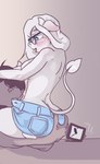 anthro blush bottomwear clothing duo ear_blush female male male/female shorts drafthoof betty_brown bovid bovine cattle mammal hi_res tagme