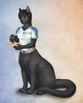 clothing female gradient_background hair shirt simple_background solo topwear inkmaven cat_taur domestic_cat felid felid_taur feline feline_taur felis mammal mammal_taur taur