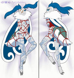 2_toes 4_arms antennae_(anatomy) anthro arm_scar arthropod_abdomen arthropod_abdomen_genitalia bdsm blue_antennae blue_eyes bondage bound breasts dakimakura eye_patch eyewear feet female front_view genitals leg_scar looking_at_viewer missing_eye multi_arm multi_limb nipples nude rear_view red_rope restraints rope rope_bondage rope_harness ruff scar smile smiling_at_viewer solo submissive submissive_anthro submissive_female toes vulva white_body wings mightywheelchair eris_voltia-softcoat arthropod insect lepidopteran moth dakimakura_design hi_res