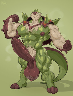3_toes 4_fingers abs anthro anthrofied areola balls barazoku beard biceps big_balls big_muscles big_pecs big_penis biped black_outline bodily_fluids body_hair brown_arms brown_balls brown_claws brown_genitals brown_nipples brown_penis brown_spikes brown_tail butt_hair chest_hair claws daddyfication erection extremely_saggy_balls facial_hair facial_tuft feet fingers flexing flexing_bicep forearm_muscles foreskin genital_fluids genitals glistening glistening_abs glistening_balls glistening_body glistening_chest glistening_genitalia glistening_legs glistening_nipples glistening_penis green_background green_chest green_legs green_tail hairy hairy_balls huge_balls huge_penis humanoid_genitalia humanoid_penis hyper hyper_balls hyper_genitalia hyper_penis looking_at_viewer male manly muscular muscular_anthro muscular_arms muscular_legs muscular_male muscular_thighs musk nipples nude orange_eyes orange_nose outline partially_retracted_foreskin pecs penis pokemorph precum pubes saggy_balls scrotum_flap shadow shell simple_background smile smiling_at_viewer solo spiked_shell spikes spikes_(anatomy) standing sweat sweatdrop sweaty_body tail tan_arms tan_beard tan_face tan_facial_hair text thick_arms thick_neck thick_penis thick_thighs toes tuft two_tone_arms two_tone_tail vein veiny_arms veiny_penis kazushi nintendo pokemon fhel_(kazushi) chesnaught generation_6_pokemon mammal pokemon_(species) shiny_pokemon 2025 artist_name digital_drawing_(artwork) digital_media_(artwork) hi_res signature