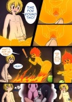 adventure_time blonde_hair blush bodily_fluids breasts cartoon_network comic cubby_chambers cum cum_in_ass cum_in_pussy cum_inside duo english_text erection female finn_the_human fire flame_princess genital_fluids genitals group hair human humanoid_genitalia humanoid_penis male male/female mammal nipples not_furry nude open_mouth penis pussy spreading spread_pussy text