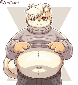 4_fingers :< anthro belly belly_overhang big_belly black_bottomwear black_clothing black_nose black_shorts blush blush_stickers bottomwear brown_body brown_fur claws closed_frown clothed clothing clothing_lift curled_tail deep_navel eyebrows eyewear finger_claws fingers front_view frown fur geometric_background glasses glistening glistening_belly grey_clothing grey_sweater grey_topwear hair inner_ear_fluff looking_at_viewer male moobs mouth_closed multicolored_body multicolored_fur navel neck_tuft obese obese_anthro obese_male outline overweight overweight_anthro overweight_male pockets presenting_belly red_eyes round_glasses short_hair shorts simple_background solo standing sweater sweater_lift tail tan_body tan_fur tan_hair thick_thighs topwear tuft two_tone_body two_tone_fur unimpressed white_outline aceekdarzty conditional_dnp roy_ace_(aceekdarzty) canid canine canis domestic_dog mammal shiba_inu spitz 2025 cel_shading digital_media_(artwork) half-length_portrait halftone hi_res portrait shaded signature