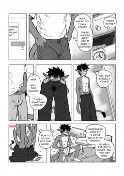 anthro bed bottomwear clothed clothing crinkling diaper diaper_under_clothing drawer furniture male pants shirt shorts sitting solo standing t-shirt text text_message topwear underwear underwear_only wearing_diaper kaaski mythology jack_(kaaski) dragon mythological_creature mythological_scalie scalie 2025 comic english_text hi_res spot_color
