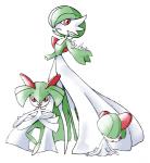 ambiguous_gender artsy-theo evolutionary_family female gardevoir generation_3_pokemon green_hair group hair kirlia larger_female level_difference narrow_hips nintendo not_furry on_model pokemon pokemon_(species) ralts red_eyes signature simple_background size_difference thigh_gap thin_calves thin_legs thin_thighs white_background white_body white_skin