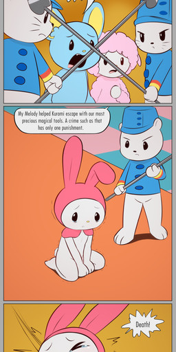 3_toes 4_fingers anthro anticipation bad_end blood blood_from_mouth blood_in_mouth bodily_fluids border buckteeth butt checkered checkered_floor clenched_teeth clothing cotton_tail cruelty crying death_piss desperation dying execution fatal_wound feet female fingers fur genital_fluids genitals gore gore_focus grey_border group hoodie imminent_death incontinence innie_vulva innocence killing kneeling male melee_weapon messy military military_uniform neck_wound nosebleed nude pain peeing perineum polearm ryona scared scene_interpretation scene_reference shaking slit_throat snuff soles spear speech_bubble suffering tears teeth text throat_slash toes topwear tragedy trembling uniform urine vulva weapon whiskers wince wool_(fur) e254e onegai_my_melody sanrio flat_(sanrio) my_melody my_sweet_piano royal_guards bear bovid caprine humanoid lagomorph leporid mammal murid murine rabbit rat rodent sheep absurd_res english_text hi_res