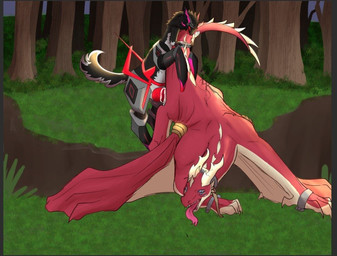 anthro big_penis bodily_fluids bound chain chained cum cum_inside duo feral genital_fluids genitals machine male male/male penis red_body size_difference standing k3nzyl_n0ir european_mythology greek_mythology mythology centaur dragon equid equid_taur humanoid_taur mammal mammal_taur mythological_creature mythological_scalie protogen protogen_taur scalie taur