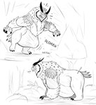 abdominal_bulge arrow_(weapon) arrowed belly big_belly digestion feral feral_pred looking_back male onomatopoeia ranged_weapon sound_effects struggling struggling_prey surprise text vore weapon thatgryphonguy dungeons_and_dragons hasbro wizards_of_the_coast ottus_(thatgryphonguy) owlbear hi_res monochrome sketch