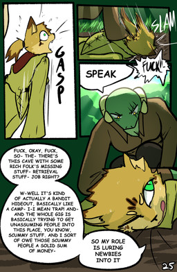 anthro clothed clothing dialogue duo female fur green_eyes hair horn pinned pinned_to_ground speech_bubble text yellow_eyes brradett kat_(irresistable) lernie_(brradett) felid feline mammal scalie absurd_res colored comic digital_media_(artwork) english_text hi_res