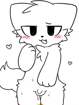 anthro balls blush femboy flaccid foreskin fur genitals humanoid_genitalia humanoid_penis looking_at_viewer male penis simple_background solo unretracted_foreskin white_background white_body white_fur young young_anthro young_male unknown_artist silly_cat_(mauzymice) felid feline mammal