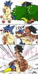 anthro breasts duo female female_on_bottom female_on_top feral fur hiding hiding_behind_bush hiding_behind_object monster_girl_(genre) nipples non-mammal_breasts nude on_bottom on_top simple_background surprise tackle borky-draws nintendo pokemon chloe_the_copperhead ember_the_typhlosion generation_2_pokemon lizard pokemon_(species) reptile scalie snake typhlosion comic digital_media_(artwork) hi_res