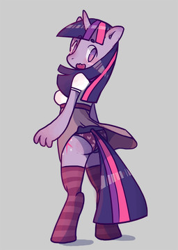 anthro anthrofied breasts clothed clothing female footwear legwear panties panty_shot socks solo sparkles stockings thigh_highs thigh_socks underwear upskirt wind theoryso friendship_is_magic hasbro my_little_pony twilight_sparkle_(mlp) equid equine horse mammal pony