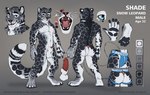 animal_genitalia anthro balls clothing digitigrade erection fluffy fluffy_tail genitals jockstrap looking_at_viewer male open_mouth pawpads penile_spines penis penis_tip sheath smile solo standing tail underwear kinsheph felid mammal pantherine snow_leopard model_sheet