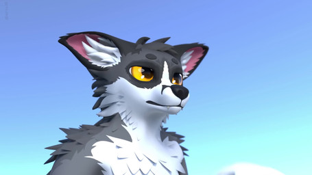 animal_noises anthro blush blush_lines boop fluffy fur grey_body grey_fur handpaw male minecraft_sounds nose_boop offscreen_character orange_eyes paws shocked silly sky solo squeak squeaking surprised tongue tongue_out white_body white_fur darsu canid canine fox mammal platinum_fox red_fox true_fox 16:9 3d_(artwork) 3d_animation animated blender_(artwork) digital_media_(artwork) hi_res loop short_playtime sound widescreen