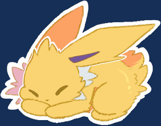 ambiguous_feral ambiguous_gender chibi feral fur multicolored_body multicolored_fur neck_tuft simple_background sleeping solo tail transparent_background tuft white_body white_fur yellow_body yellow_fur backsash nintendo pokemon eeveelution generation_1_pokemon jolteon pokemon_(species) 2024 alpha_channel low_res