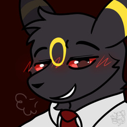 anthro anthrofied blush classy clothing confident macrobeetle male necktie shirt solo topwear undershirt beetlezine nintendo pokemon pokemon_mystery_dungeon spike_chunsoft fan_character eeveelution generation_2_pokemon pokemon_(species) umbreon 1:1 hi_res