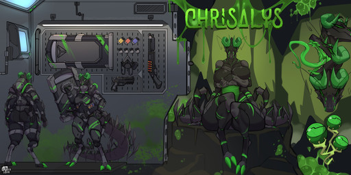 2_toes 4_arms 6_arms 6_eyes antennae_(anatomy) anthro armor armwear barefoot bedroom_eyes belly big_breasts bioluminescence black_body breasts cave clawed_hands claws close-up clothed clothing crossed_arms curved_horn digitigrade dripping egg egg_sac ejaculation exoskeleton explosives fangs feet female finger_claws fingers from_behind_position from_front_position furgonomics gas_mask gauntlets gloves glowing green_belly green_claws green_eyes green_horn green_teeth green_tongue grenade gun gun_rack gun_wall half_mask handgun hands-free handwear heavy_armor hindpaw holding_object holding_shield horn huge_breasts insect_tail laboratory long_tail long_tongue looking_at_viewer looking_pleasured mantis_arms markings mask mouth_closed multi_arm multi_eye multi_limb narrowed_eyes neck_protection non-mammal_breasts nude open_mouth pawpads paws piercing pincer_tail pincerstongue_piercing pistol plate_armor plated_scales pose ranged_weapon riot_gear riot_shield seductive sex shell_(projectile) shield shotgun shotgun_shell simple_background sitting slime slime_drip smile smiling_at_viewer smug smug_expression smug_eyes smug_face smug_grin solo standing tactical_gear tactical_gloves tail tattoo teeth text thick_thighs toe_claws toes tongue tongue_out tongue_piercing translucent translucent_belly tribal tribal_markings tribal_tattoo unusual_anatomy upside_down weapon mrwhitebear chrysalis_(za121) arthropod centipede hybrid insect myriapod 2025 absurd_res colored digital_media_(artwork) hi_res model_sheet url