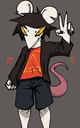 5_fingers anthro black_clothing black_ear_ring black_hair black_shirt black_topwear bottomwear clothed clothed_anthro clothed_female clothing ear_piercing ear_ring eyelashes female fingers front_view grey_background hair male notched_ear orange_clothing orange_shirt orange_topwear piercing pink_tail ring_piercing round_ears shirt shorts simple_background solo tail text topwear white_body white_ears yellow_sclera xarop77 atila_(xarop77) mammal mouse murid murine rat rodent 2024 digital_drawing_(artwork) digital_media_(artwork) portrait three-quarter_portrait