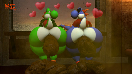anthro big_butt boots bottomless butt clothed clothing duo eye_contact feces footwear hand_on_hand heart_symbol hoodie huge_butt inside jacket looking_at_another love male male/male pooping pooping_on_floor pooping_together romantic romantic_couple scatplay shoes smelly stink_fumes thick_thighs topwear train vehicle wide_hips window kanebrentkoopa tecbuttlovefa mario_bros mythology nintendo super_mario_rpg_(2023) super_mario_rpg_legend_of_the_seven_stars boshi yoshi_(character) blue_yoshi dinosaur dragon green_yoshi mythological_creature mythological_scalie prehistoric_species reptile scalie yoshi 16:9 3d_(artwork) 4k absurd_res digital_media_(artwork) hi_res source_filmmaker_(artwork) widescreen