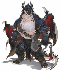 2_horns 4_toes amber_eyes anthro arm_guards arm_scar axe back_wings biceps big_muscles biped black_body black_bottomwear black_clothing black_horn black_loincloth black_scales black_spikes black_wraps bottomwear buckle claws clothed clothed_anthro clothed_male clothing countershade_face countershade_neck countershade_scales countershade_tail countershade_torso countershading ear_frill facial_spikes feet finger_claws frill_(anatomy) front_view grey_background head_horn holding_axe holding_object horn huge_muscles jaw_spikes leg_scar legwear loincloth looking_aside male membrane_(anatomy) membranous_wings mouth_closed multicolored_body multicolored_scales muscular muscular_male pecs plantigrade pose pupils red_membrane scales scar shadow simple_background slit_pupils snout solo spiked_tail spikes spikes_(anatomy) standing tail thick_neck thigh_strap toe_claws toes two_tone_body two_tone_scales white_body white_claws white_countershading wing_claws wings wraps wrist_wraps yed european_mythology mythology dragon mythological_creature mythological_scalie scalie western_dragon 2026 colored digital_drawing_(artwork) digital_media_(artwork) full-length_portrait hi_res portrait
