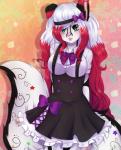 alternative_fashion anthro biped clothed clothing female goth gothic_lolita j-fashion lolita_(fashion) looking_at_viewer maid_uniform scene_haircut smile solo standing teeth uniform priincessu zoefox canid canine fox mammal