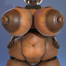 3_toes anthro areola big_areola big_breasts black_background black_bow_tie black_lips black_nails blue_eyes body_hair bow_tie breasts brown_areola brown_body brown_breasts brown_nipples clothing colored_nails crossgender curvy_figure dark_areola dark_nipples feet female genitals glistening glistening_areola glistening_body glistening_breasts glistening_face glistening_lips glistening_nipples hairy_vulva huge_areola huge_breasts lips machine mtf_crossgender nails navel nipple_dip nipples simple_background solo thick_bottom_lip toes voluptuous voluptuous_anthro voluptuous_female vulva wide_hips octal_(modeler) five_nights_at_freddy's scottgames freddy_(fnaf) animatronic bear mammal robot robot_anthro 1:1 2026 3d_(artwork) digital_media_(artwork) full-length_portrait hi_res huge_filesize portrait