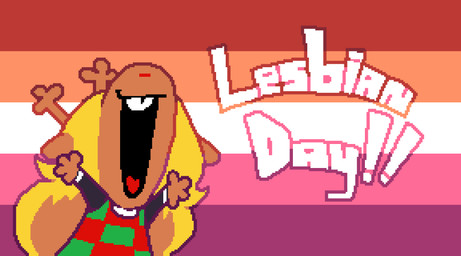4_fingers anthro antlers blonde_hair brown_body brown_fur buckteeth checkered checkered_clothing checkered_topwear clothing excited exclamation_point female fingers fur hair happy horn lesbian_pride_colors lgbt_pride open_mouth pattern_clothing pattern_topwear pride_colors red_nose smile solo sweater teeth text topwear asepriterico deltarune international_lesbian_day undertale_(series) noelle_holiday deer mammal new_world_deer reindeer 2025 digital_media_(artwork) english_text hi_res