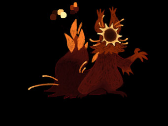 ambiguous_gender brown_body color_swatch eclipse featureless_face light_tail_tip orange_body semi-anthro solo tail tail_tuft tuft unusual_face whiskers supurrmsveblackhole rain_world videocult fan_character lizard_(rain_world) slugcat 2025 2:3 colored digital_drawing_(artwork) digital_media_(artwork) lineless microsoft_paint_(artwork)