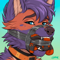 anthro blue_background blue_eyes clothing collar duct_tape fangs footwear fur gag gagged gradient_background green_background improvised_gag looking_at_viewer male male_anthro multicolored_body multicolored_fur muzzle_(object) muzzled orange_body orange_fur purple_body purple_fur simple_background sock_fetish sock_gag sock_in_mouth socks socks_in_mouth solo submissive submissive_anthro submissive_male tape tape_gag tape_muzzle taped_mouth teeth junkieboi gizmo_(puddinpop34) canid canine canis domestic_dog german_shepherd herding_dog mammal pastoral_dog 1:1 hi_res