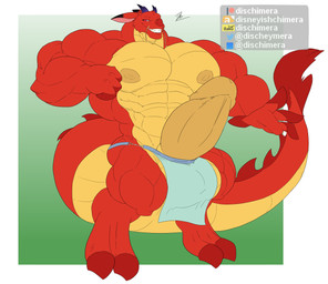 abs anthro balls big_balls big_bulge big_feet big_muscles big_pecs big_penis big_tail bottomwear bulge clothed clothing erection feet genitals grin huge_balls huge_bulge huge_muscles huge_pecs huge_penis hyper hyper_balls hyper_bulge hyper_genitalia hyper_penis ineffective_clothing loincloth loincloth_only looking_at_viewer male muscular muscular_anthro muscular_arms muscular_legs muscular_male muscular_thighs narrowed_eyes navel nipples pecs penis pose red_body smile smug smug_face smug_grin solo tail thick_tail thick_thighs topless conditional_dnp dischimera disney mulan_(1998) mythology mushu_(disney) dragon eastern_dragon mythological_creature mythological_scalie scalie