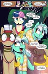 animal_genitalia animal_penis ball_fondling balls blue_eyes blue_hair blush bonbon_(mlp) clothing comic cutie_mark daring_do_(mlp) dialogue english_text equid equine equine_genitalia equine_penis eyelashes female feral fondling friendship_is_magic fully_sheathed fur genitals green_body green_fur green_horn grey_body grey_eyes grey_fur group hair hasbro hi_res horn horse looking_at_another lyra_heartstrings_(mlp) magic male mammal markings melee_weapon motion_lines multicolored_hair my_little_pony mythological_creature mythological_equine mythology open_mouth penis pink_hair polearm pony raised_leg red_body red_fur rope shaking sheath shinodage shivering smile sound_effects spear speech_bubble text two_tone_hair unicorn url weapon white_hair yellow_body yellow_eyes yellow_fur