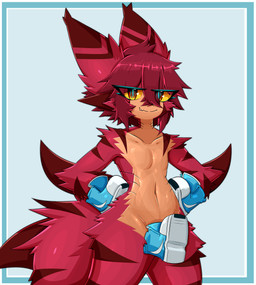 4_toes anthro arm_fin arm_markings arm_tuft back_tuft big_tail blue_background blue_clothing blue_footwear blue_pupils blue_shoes blue_sneakers clothing collarbone cute_fangs elbow_tuft eye_through_hair eyebrow_through_hair eyebrows facial_tuft fangs feet fin fluffy fluffy_tail footwear fur fur_markings gills glistening glistening_body hair hands_on_hips kemono leg_markings looking_at_viewer male markings mostly_nude mostly_nude_anthro mostly_nude_male multicolored_eyes navel orange_body orange_eyes orange_fur pointy_ears pupils red_body red_eyes red_fur red_hair shoe_on_penis shoes shoes_on_hands shoulder_tuft simple_background small_waist smile smiling_at_viewer sneakers solo striped_ears tail tail_fin tail_markings tail_tuft teeth thick_thighs toes translucent translucent_hair tuft wide_hips yellow_sclera gaogomon nike gaogomon_(oc) aquatic fish furred_kobold furred_scalie furred_shark kobold scalie shark 2025 absurd_res hi_res portrait three-quarter_portrait