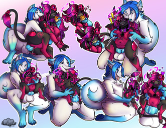 anthro bite breast_squeeze breasts cosmic_hair doggystyle duo ear_bite ethereal_hair female food from_behind_position genitals hooves knot knotted_penis lactating_during_sex male male/female penis sex shrinking shrinking_while_penetrated size_transformation squeezing transformation axelspike vexy_(vexinglyyours) bovid bovine canid canine canis cattle domestic_dog mammal nordic_sled_dog samoyed spitz hi_res