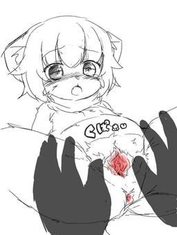 anthro anus blush clitoris duo female genitals lying nude on_back open_mouth simple_background solo_focus spread_legs spread_vulva spreading urethra vulva young young_anthro saezuru_usagi canid canine canis domestic_dog mammal compression_artifacts monochrome source_request spot_color