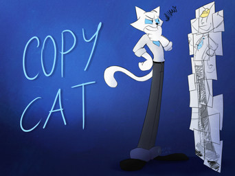 4_fingers accessory anthro black_clothing black_footwear black_nose black_shoes blue_background blue_eyes blue_necktie bottomwear caricature cat_tail clothing displeased fingers footwear funny_face fur grey_bottomwear grey_clothing grey_pants hand_on_face humor letter male male_anthro necktie office_clothing pants paper shirt shoes simple_background simple_coloring simple_eyes skinny skinny_anthro skinny_male solo standing sticker stickers_on_object tail tail_motion text thin_tail toony topwear white_body white_clothing white_fur white_shirt white_topwear pinkish-cat seraphim_smith_(pinkish-cat) felid feline mammal 2025 hi_res shaded simple_shading