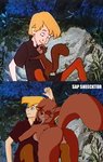 anthro clothed clothed/nude clothing duo featureless_crotch female hug human_on_anthro interspecies male male/female nude sheecktor disney the_sword_in_the_stone arthur_pendragon hazel_(the_sword_in_the_stone) eurasian_red_squirrel human mammal rodent sciurid tree_squirrel hi_res