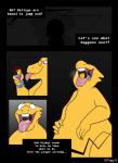 alphys anthro belly big_belly bodily_fluids chubbyjam comic dripping duo english_text fangs female frisk_(undertale) gui human lizard mammal mouth_shot open_mouth reptile saliva saliva_drip saliva_on_tongue saliva_string scalie simple_background size_difference teeth text tongue tongue_out undertale undertale_(series) vore