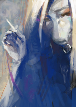 anthro choker cigarette fangs female hair jewelry long_hair necklace smile smiling_at_viewer solo teeth white_hair catheadyy goodbye_volcano_high ko_op_(game_developer) fang_(gvh) prehistoric_species pterosaur reptile scalie absurd_res digital_media_(artwork) digital_painting_(artwork) hi_res painting_(artwork) sketch nonbinary_(lore)