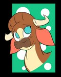 2_horns brown_body brown_hair brown_nose ears_down female feral hair horn multicolored_body no_pupils pivoted_ears smile solo tan_body teal_eyes two_tone_body two_tone_face jsacos them's_fightin'_herds madison_(tfh) bovid bovine cattle hereford_cattle mammal 2020 absurd_res alpha_channel bust_portrait digital_media_(artwork) flat_colors hi_res portrait