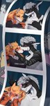 anthro blush clothed clothing duo eyes_closed female fur hair kissing love male male/female photo photo_shoot photobooth romantic romantic_couple scar smile white_body kabarga canid canine fish fox mammal marine shark absurd_res digital_media_(artwork) hi_res