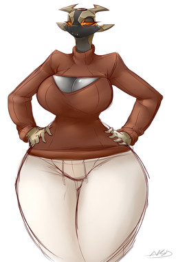anthro big_breasts bottomwear breasts clothing female frowning_at_viewer grey_body grey_skin hands_on_hips hands_on_own_hips keyhole_clothing mature_anthro mature_female non-mammal_breasts orange_eyes pants solo thick_thighs wide_hips averyshadydolphin mythology claudia_(averyshadydolphin) dragon mythological_creature mythological_scalie scalie 2015 digital_drawing_(artwork) digital_media_(artwork) hi_res signature unavailable_at_source