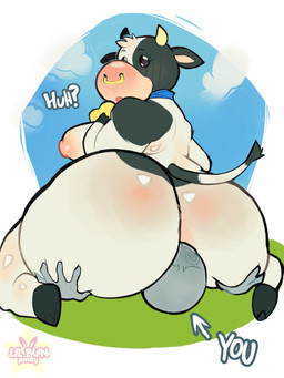 ambiguous_gender ambiguous_human ambiguous_on_anthro anthro beady_eyes bell bell_collar big_butt black_body black_eyes black_fur blush body_blush breasts butt butt_blush cloud collar cowbell cowbell_collar day directional_arrow dot_eyes duo eyebrows eyelashes facesitting facial_piercing female female/ambiguous female_anthro fur grass hand_on_another's_butt hand_on_butt hand_on_partner's_butt hooves horn huge_butt human_on_anthro interspecies looking_down looking_down_at_another looking_down_at_partner markings nipples nose_piercing nose_ring open_mouth piercing plant question_mark ring_piercing simple_eyes sitting sitting_on_another sitting_on_partner sky spiral spiral_eyes spots spotted_body spotted_fur star star_polygon tail tail_tuft text tuft white_body white_fur lilbunpinky mario_bros mario_kart mario_kart_world nintendo anon moo_moo_meadows_cow bovid bovine cattle dairy_cattle holstein_friesian_cattle human mammal 2025 3:4 artist_name english_text hi_res signature spanish_description