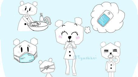 anthro blush blush_lines brush brushing brushing_teeth female hand_sanitizer looking_at_viewer mask paper rear_view simple_background sink smile solo thought_bubble washing_hands tiyashikei cartoon_network the_amazing_world_of_gumball teri_(tawog) bear mammal paper_creature 16:9 hi_res widescreen