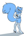 anthro blue_body blue_fur blue_hair boots breasts butt clothing female footwear fur hair hand_on_hip high_heeled_boots high_heels holidays legwear shoes simple_background smile solo standing tail thigh_boots thigh_highs underwear white_background lettuce_(artist) april_fools'_day lettuce_(latexia) mammal rodent sciurid tree_squirrel 2021 absurd_res digital_media_(artwork) hi_res