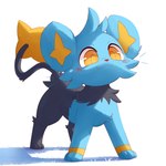 :3 blue_body blue_fur blush blush_lines fangs feral fur grass grey_body grey_fur male multicolored_body paws plant simple_background solo tail teeth yellow_eyes plattyneko nintendo pokemon generation_4_pokemon pokemon_(species) shinx 2025 absurd_res hi_res