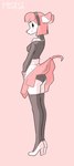 anthro black_clothing black_panties black_underwear butt clothed clothing clothing_lift dress dress_lift female looking_at_viewer looking_back maid_uniform panties raised_tail simple_background solo standing tail tail_under_skirt tail_upskirt underwear uniform upskirt mardymuntjak mammal murid murine rat rodent detailed digital_drawing_(artwork) digital_media_(artwork) hi_res