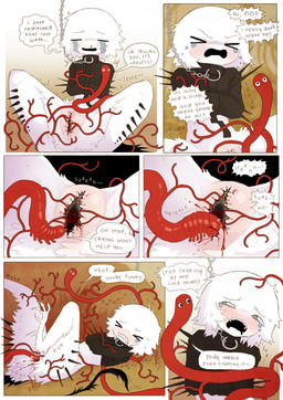 >_< ambiguous/ambiguous ambiguous_gender ambiguous_penetrated ambiguous_penetrating ambiguous_penetrating_ambiguous bdsm begging_to_stop bestiality black_collar black_spikes black_straitjacket blood blush bodily_fluids body_fur bondage bound chain chained clenched_teeth collar commentary crying deep_wound duo embarrassed english_commentary eyes_closed feral feral_penetrating feral_penetrating_humanoid flustered forced fur genital_fluids gore green_eyes humanoid_on_feral humanoid_penetrated humiliation leg_spikes looking_at_another lying monster_girl_(genre) on_back open_mouth open_smile pain parasite penetration rape restraints rotting sadism scared sewn_crotch sex sexual_assault sitting smile snot sound_effects spikes spikes_(anatomy) stitch_(sewing) straitjacket streaming_tears tears teeth tentacles text upper_teeth_only white_body white_fur wounded jejejunum mumble_(jejejunum) screech_(jejejunum) demon demon_humanoid humanoid worm 2026 comic digital_drawing_(artwork) digital_media_(artwork) english_text firealpaca_(artwork) hi_res