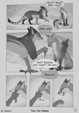 balls belly black_body black_fur bodily_fluids body_in_mouth claws dialogue drooling ears_down ears_up endosoma exclamation_point feathers female feral forest fully_inside fur fur_markings genitals grass grey_body grey_fur group imminent_vore in_mouth inside interspecies leaf light male male_pred markings mouth_shot neck_bulge open_mouth oral_vore paws pivoted_ears plant predator/prey questionable_consent ring ring_(marking) ringed_tail safe_vore saliva saliva_on_tongue saliva_string scales scuted_arms scutes sharp_teeth size_difference size_play soft_vore speech_bubble striped_markings striped_tail stripes swallowing tail tail_markings teeth text tongue tongue_out tree unwilling_pred vore whiskers white_body white_fur eeeevio mel_(eeeevio) mjok mjok_(enfield) ody_(eeeevio) rauron canid canine enfield fox grey_fox hybrid mammal rodent sciurid tree_squirrel urocyon blue_and_white comic digital_drawing_(artwork) digital_media_(artwork) english_text hi_res monochrome sequence shaded