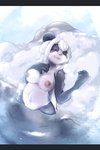 breasts eyes_closed female fur hair long_hair markings nipples nude outside river rock smile snow solo water cainethelongshot bear giant_panda mammal beth_(disambiguation) hi_res letterbox